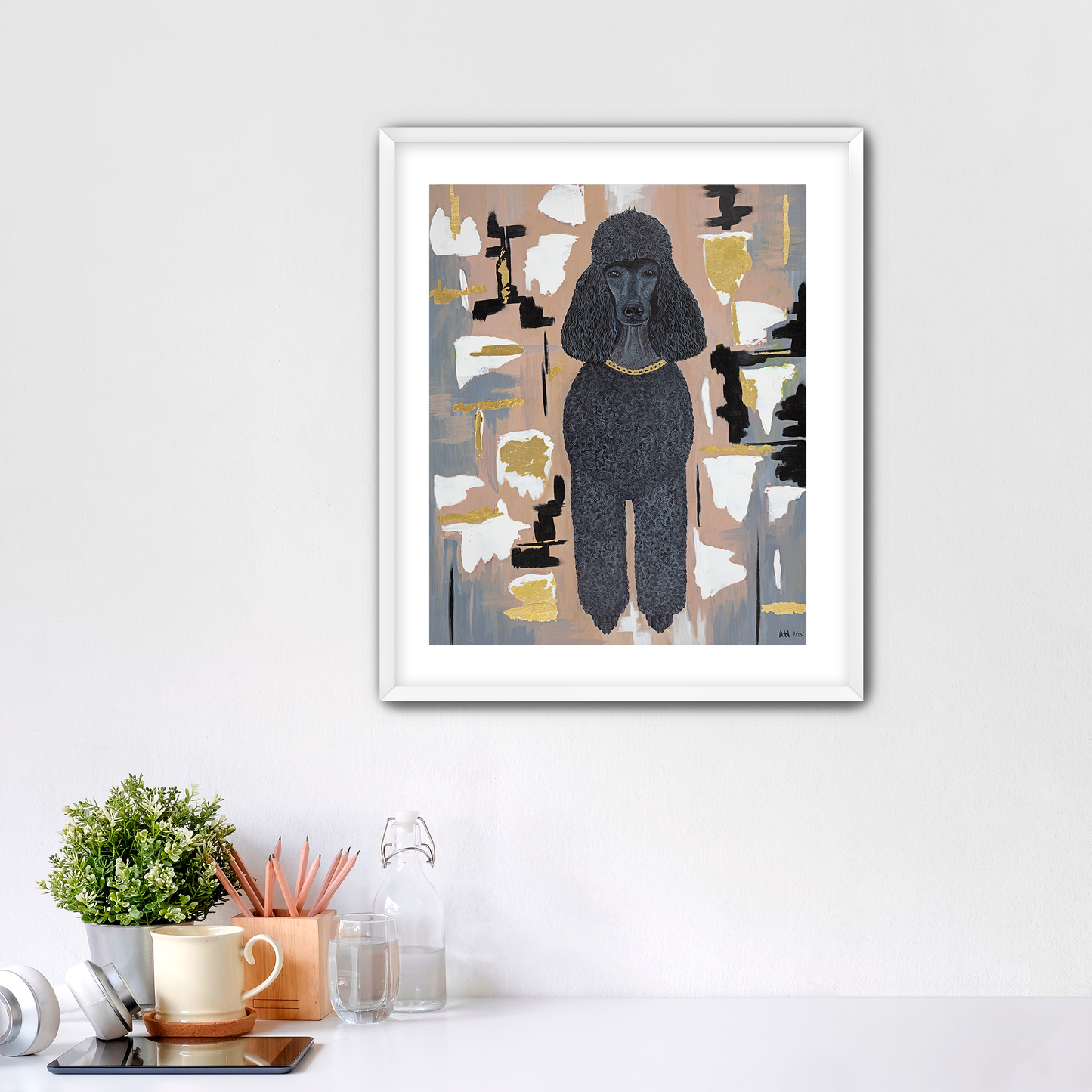 16" x 20" Acrylic Standard Poodle Painting Print