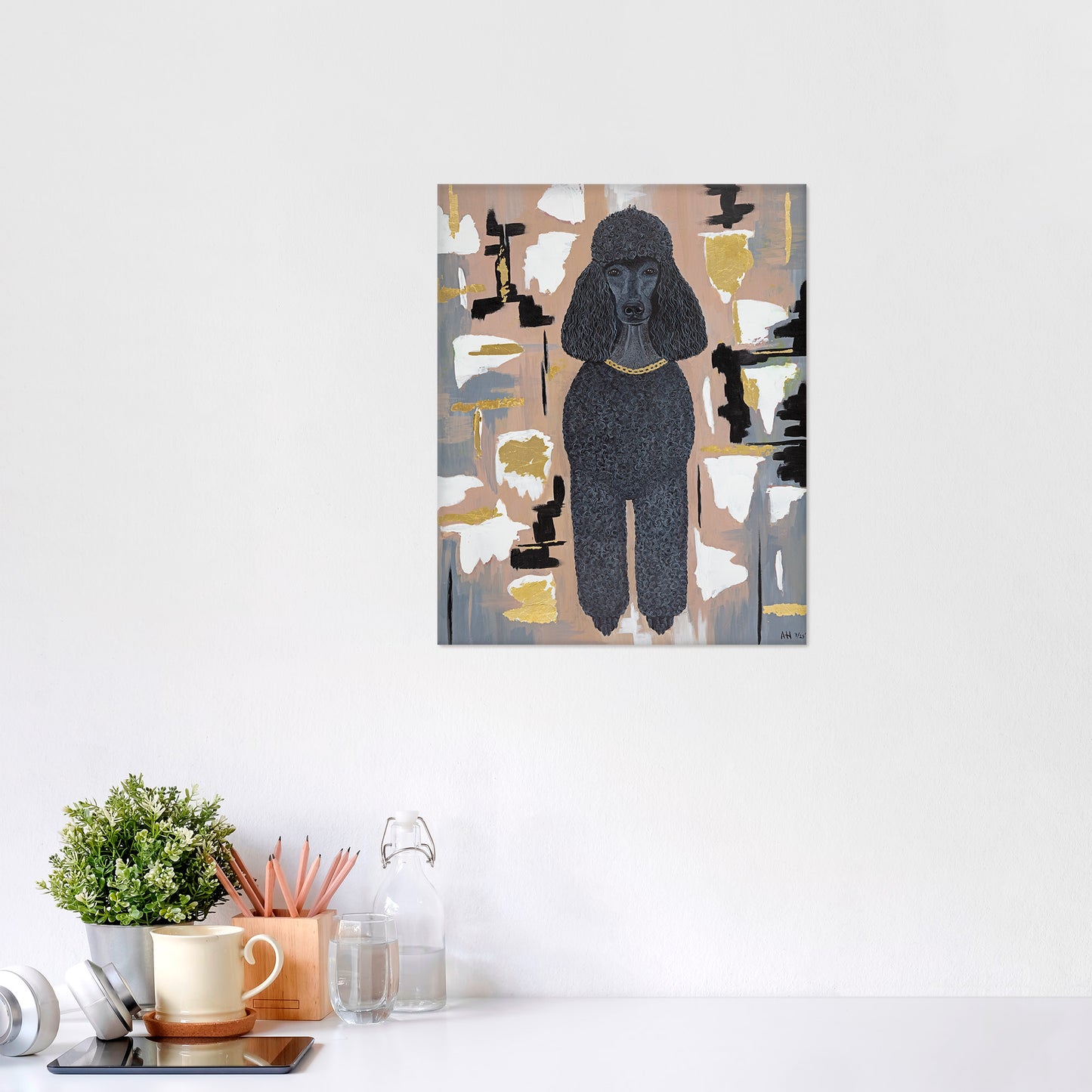 16" x 20" Acrylic Standard Poodle Painting Print