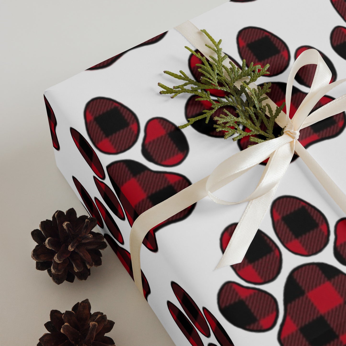 Buffalo Print Paw Wrapping Paper Sheets