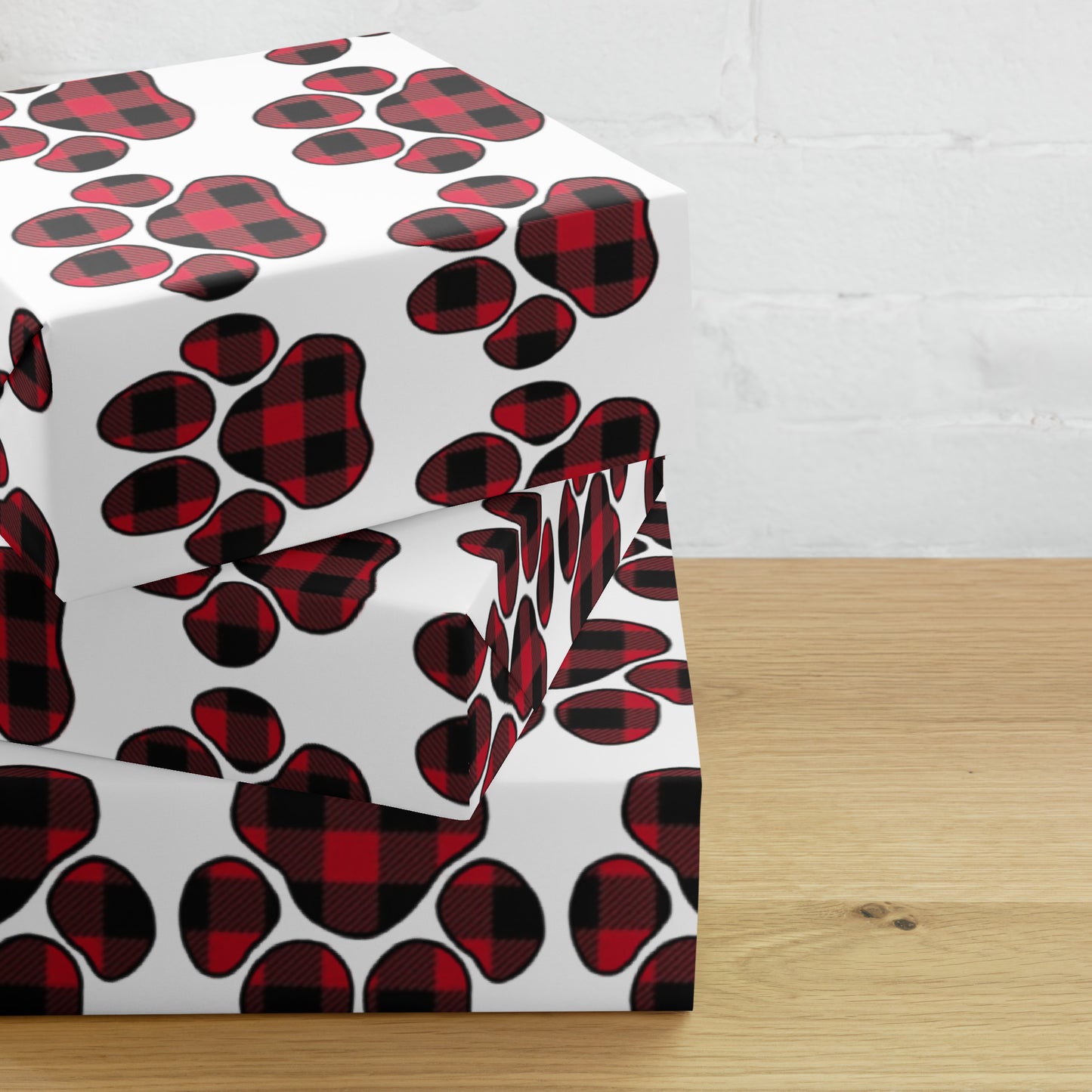 Buffalo Print Paw Wrapping Paper Sheets