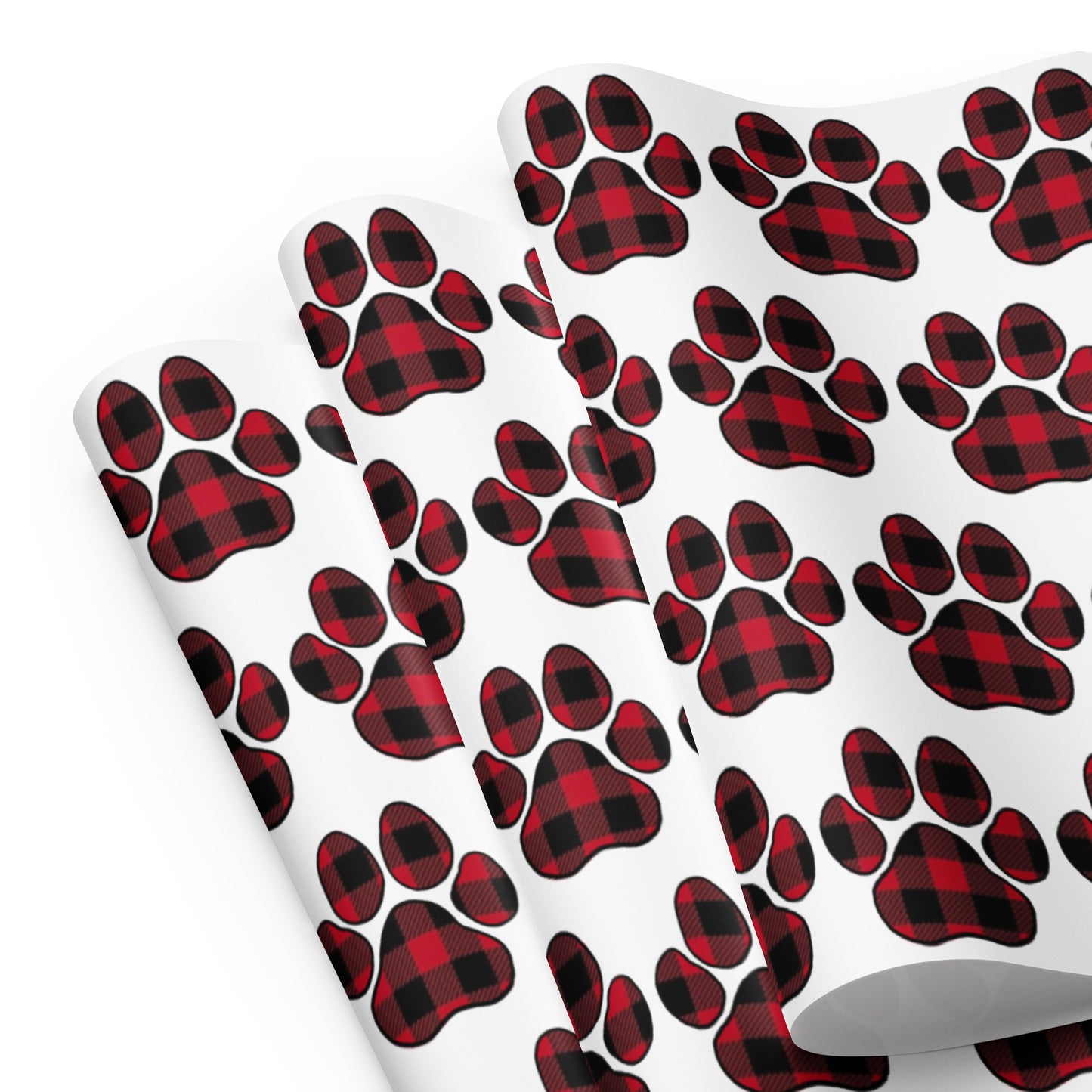 Buffalo Print Paw Wrapping Paper Sheets