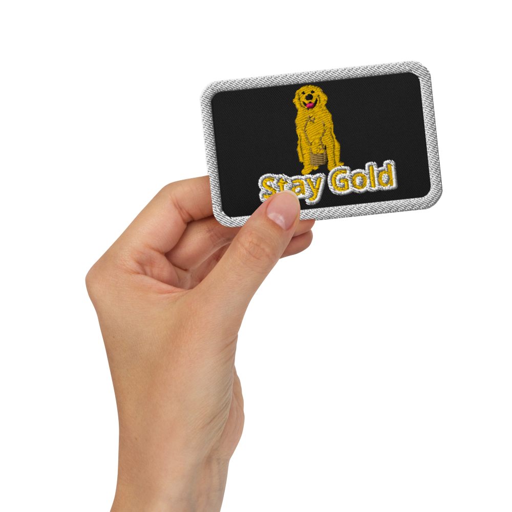 Stay Gold, Golden Retriever Embroidered Patch